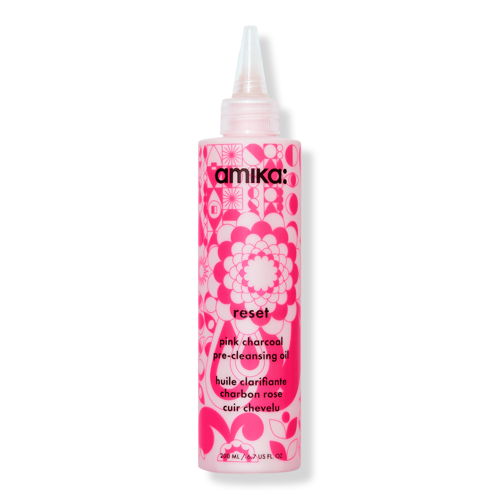 amika Reset Pink Charcoal Scalp Cleansing Oil 6.7 oz bottle