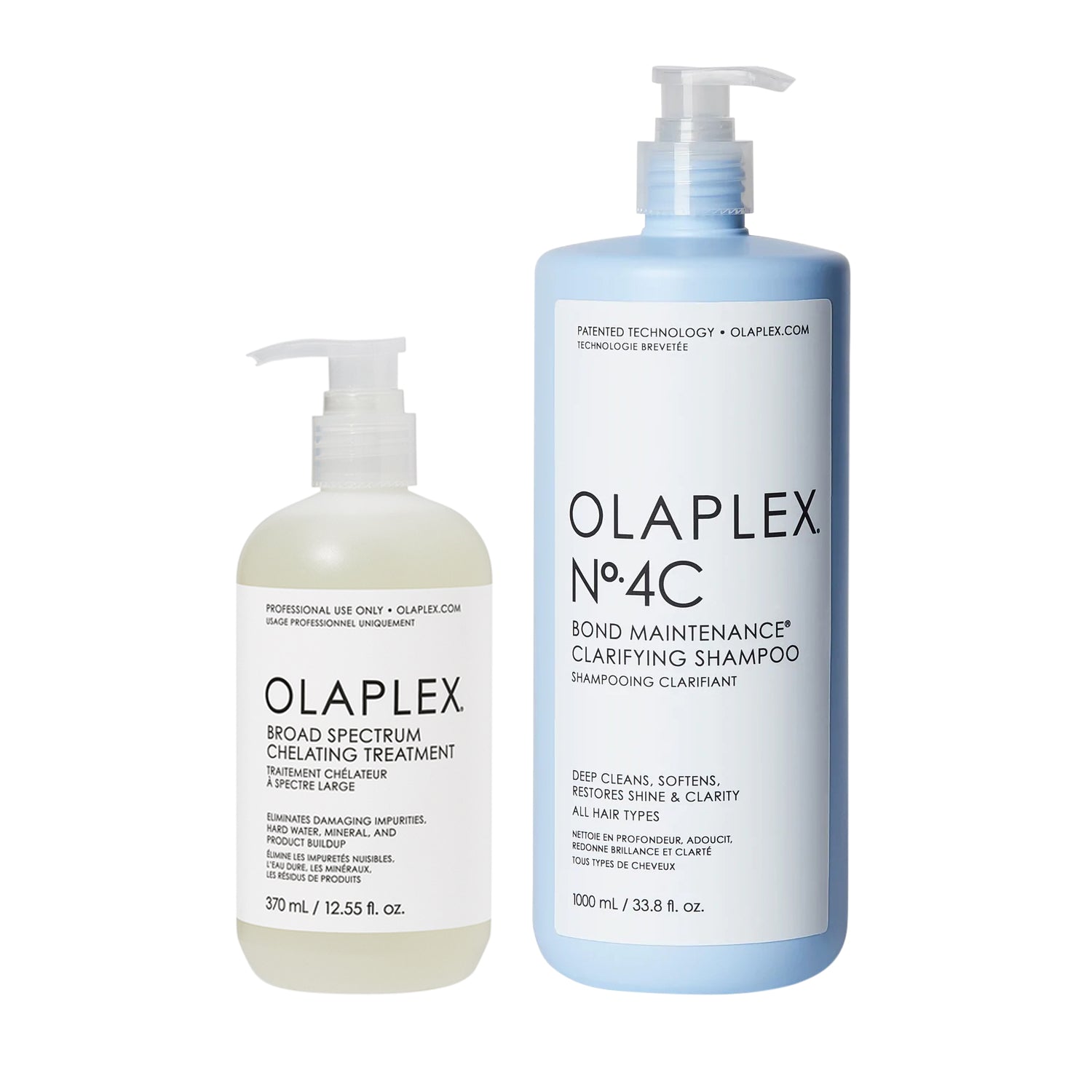 Olaplex Clarifying Duo, Clarifying shampoo and broad spectrum chelating treatment set for deep cleansing