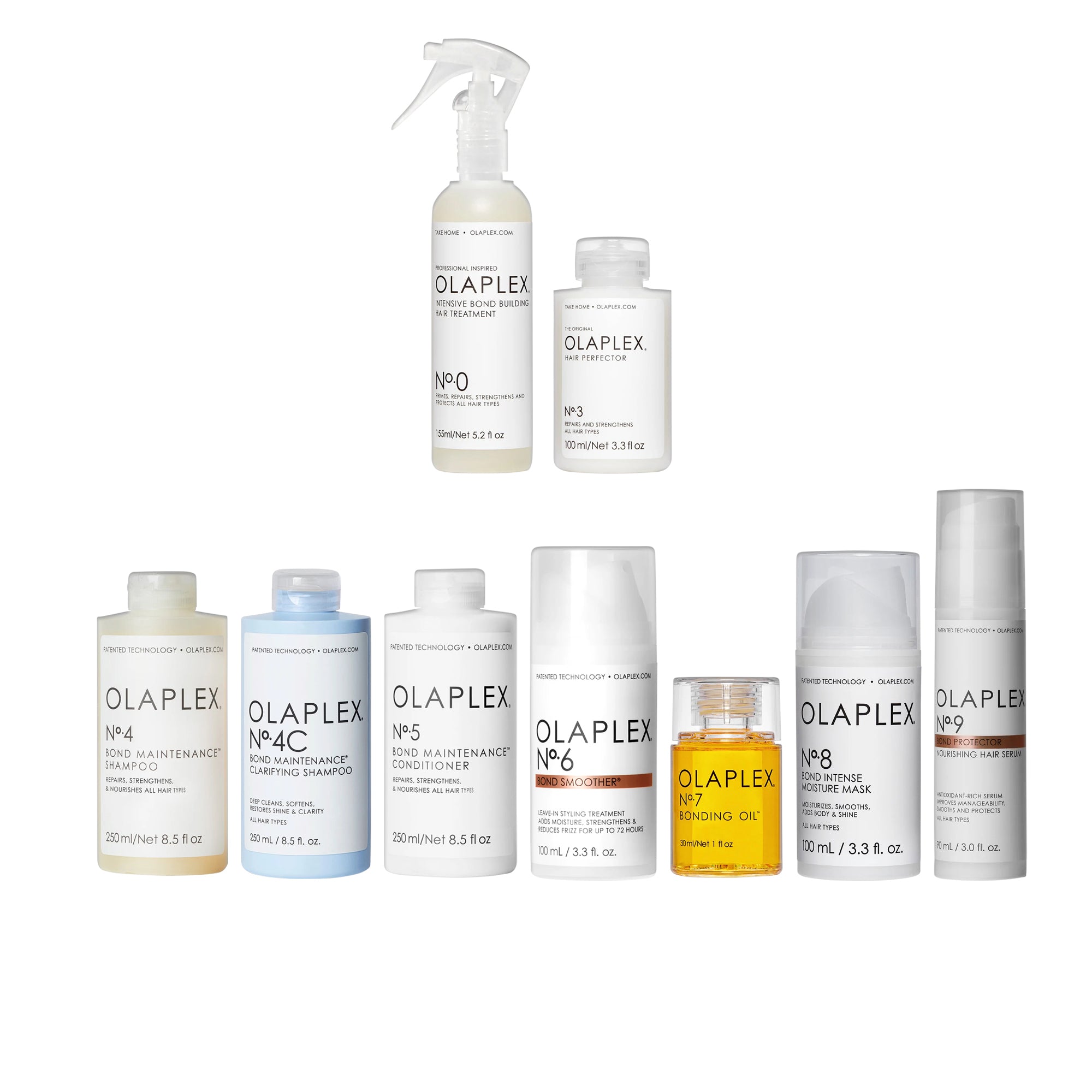 Olaplex No.0,3,4,4C,5,6,7,8,9 Bundle Bonus Set - Olaplex Hair Products for  Repair Damaged and Broken Bonds Caused by Chemical, Thermal and Mechanical  Damage
