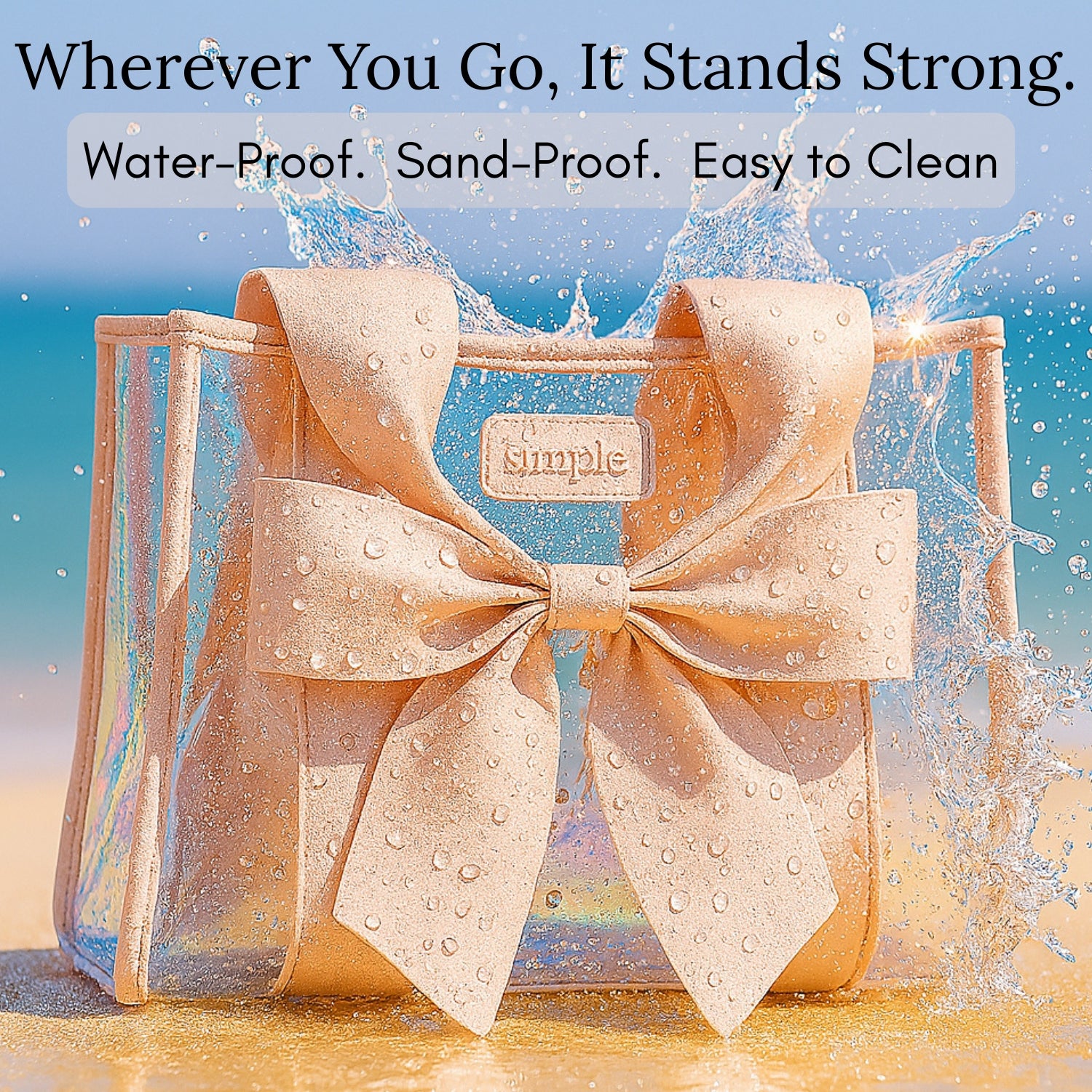 BowMe Tote – Transparent Jelly Tote Bag | Water-Resistant, Sandproof, Lightweight Carryall for Beach, Pool & Travel