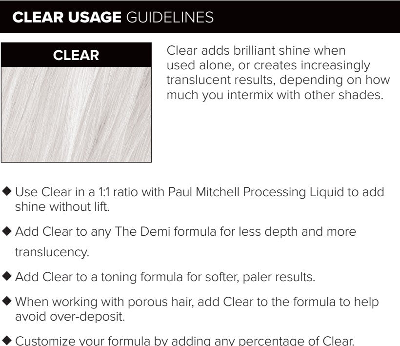 The Demi by Paul Mitchell – Clear 2oz Ammonia-free demi-permanent shine enhancer and color diluter for brilliant shiny hair