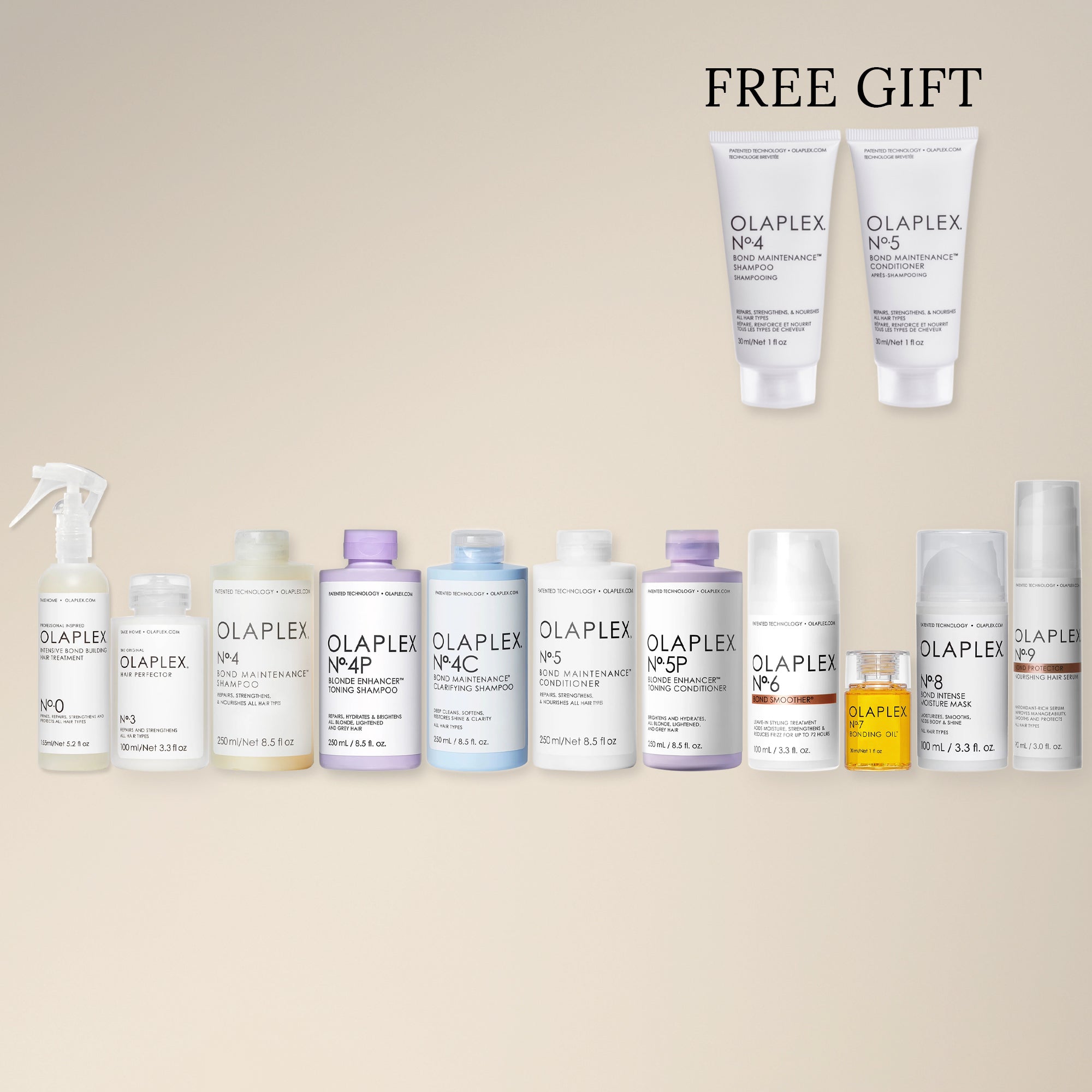 Olaplex no. 0 3 4 4p 4c 5 5p 6 7 8 9 with free gift on sale