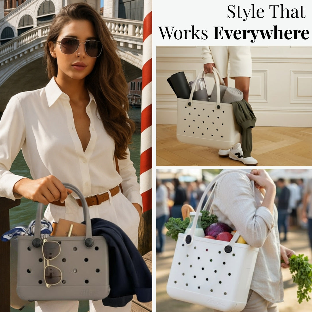 Set of 3 Natural EVA Tote Bags – totes that works everywhere