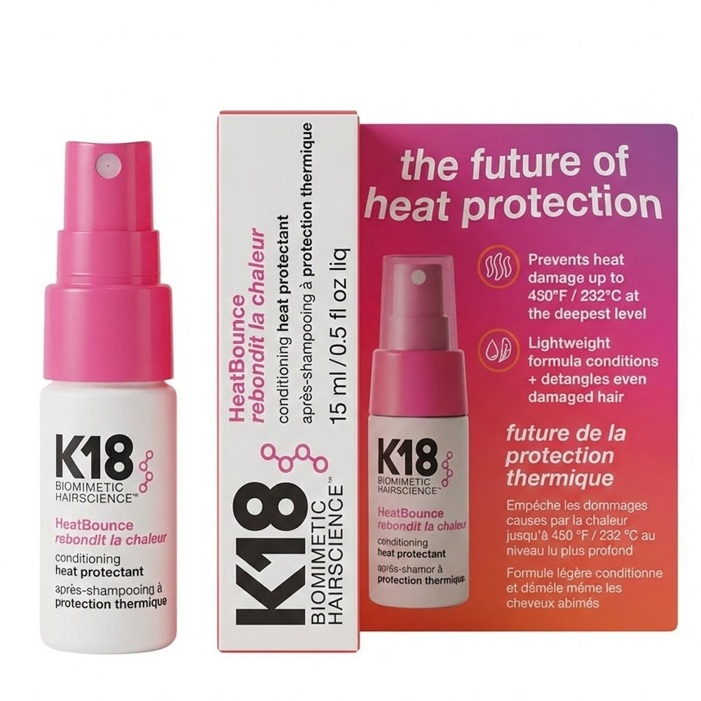 K18 HeatBounce Conditioning Heat Protectant leave in travel 0.5oz