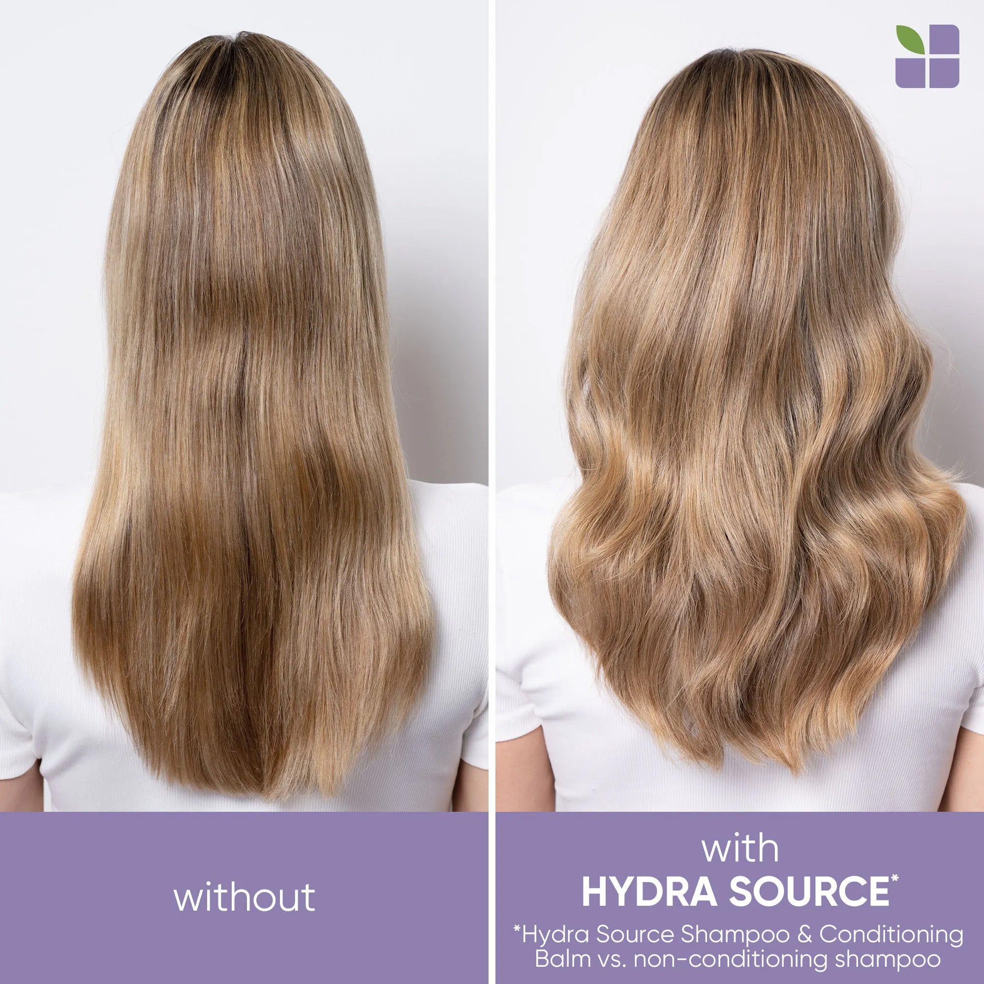 Before and After using Biolage Hydrasource.