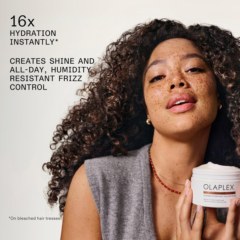 Olaplex Rich Hydration Mask hydrates 16 times more and creates shine