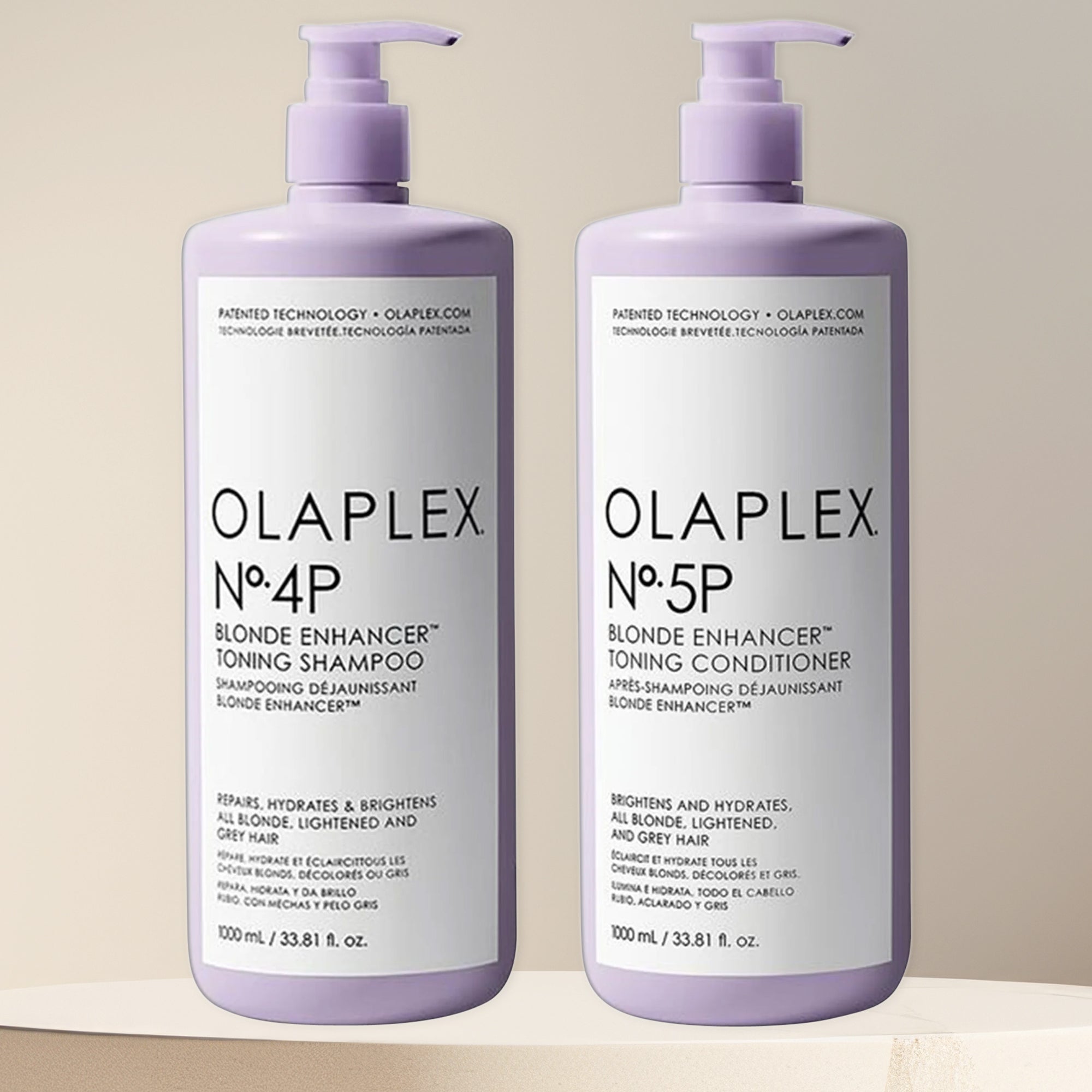 Olaplex Purple shampoo and conditioner liter size blonde enhancer toning daily haircare hydrate and brighten