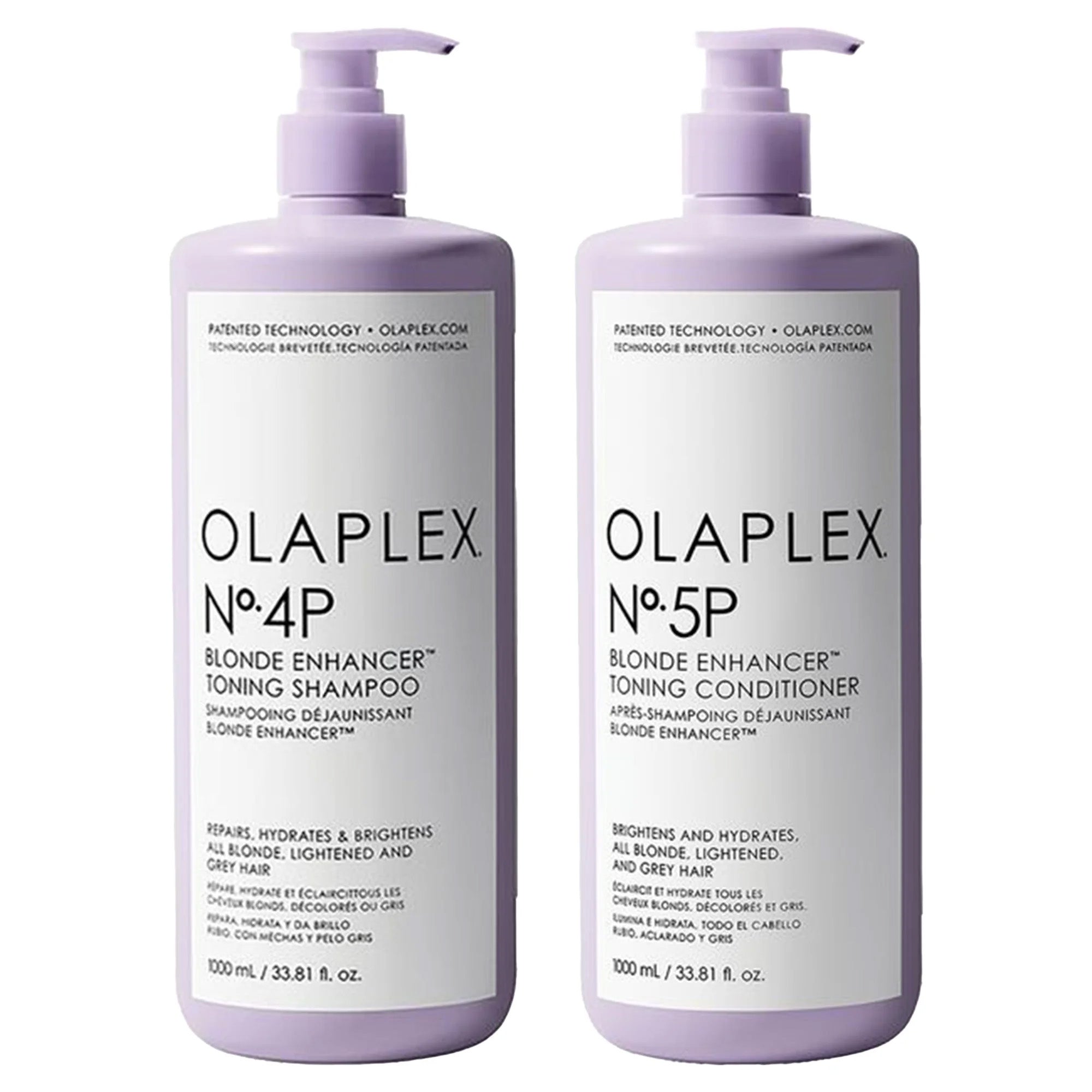 Olaplex Purple shampoo and conditioner liter size blonde enhancer toning daily haircare hydrate and brighten