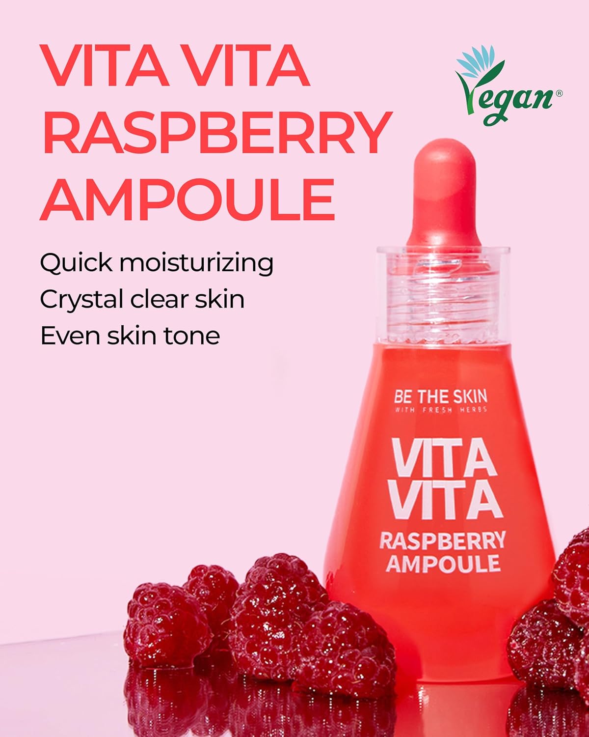 Lightweight Vitamin C ampoule with raspberry extract for glowing skin