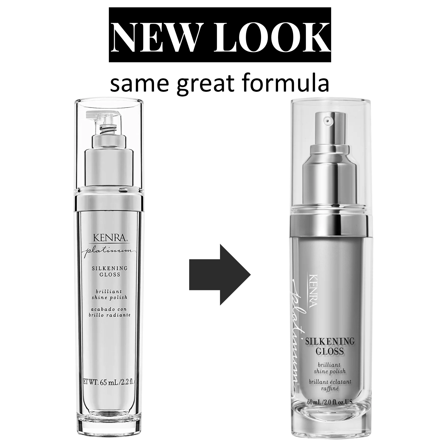 Kenra Platinum Silkening Gloss 2.2oz | 450°F Heat Protect & Shine