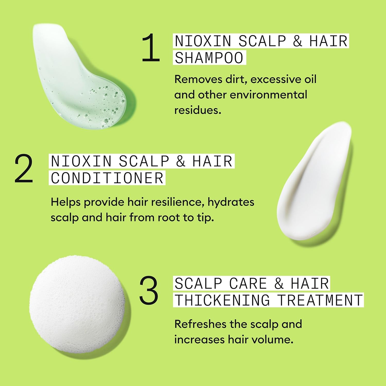 Nioxin Natural untreated hair thickening shampoo conditioner treatment texture