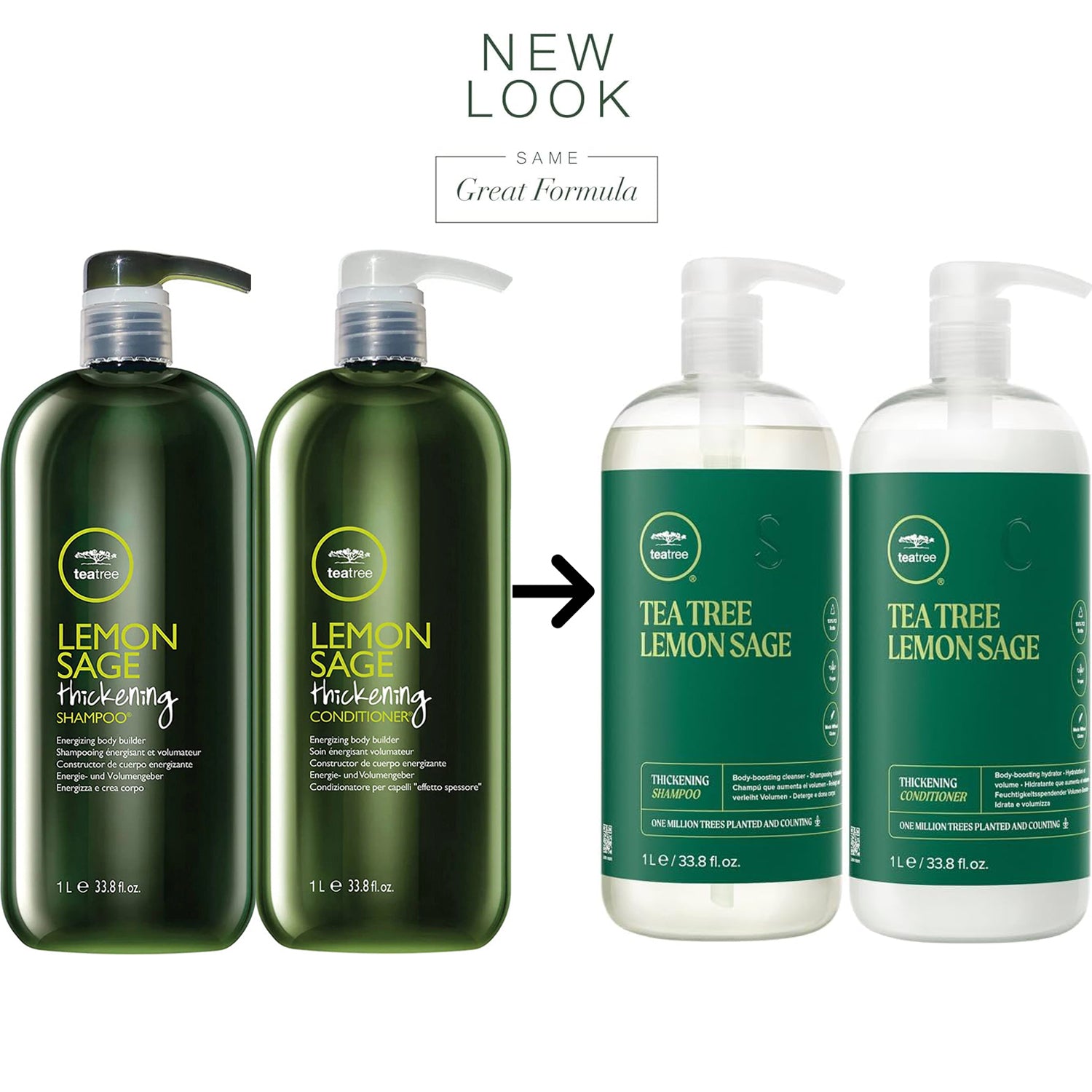Paul Mitchell Tea Tree Lemon Sage Thickening Duo Set 33.8oz / 1L
