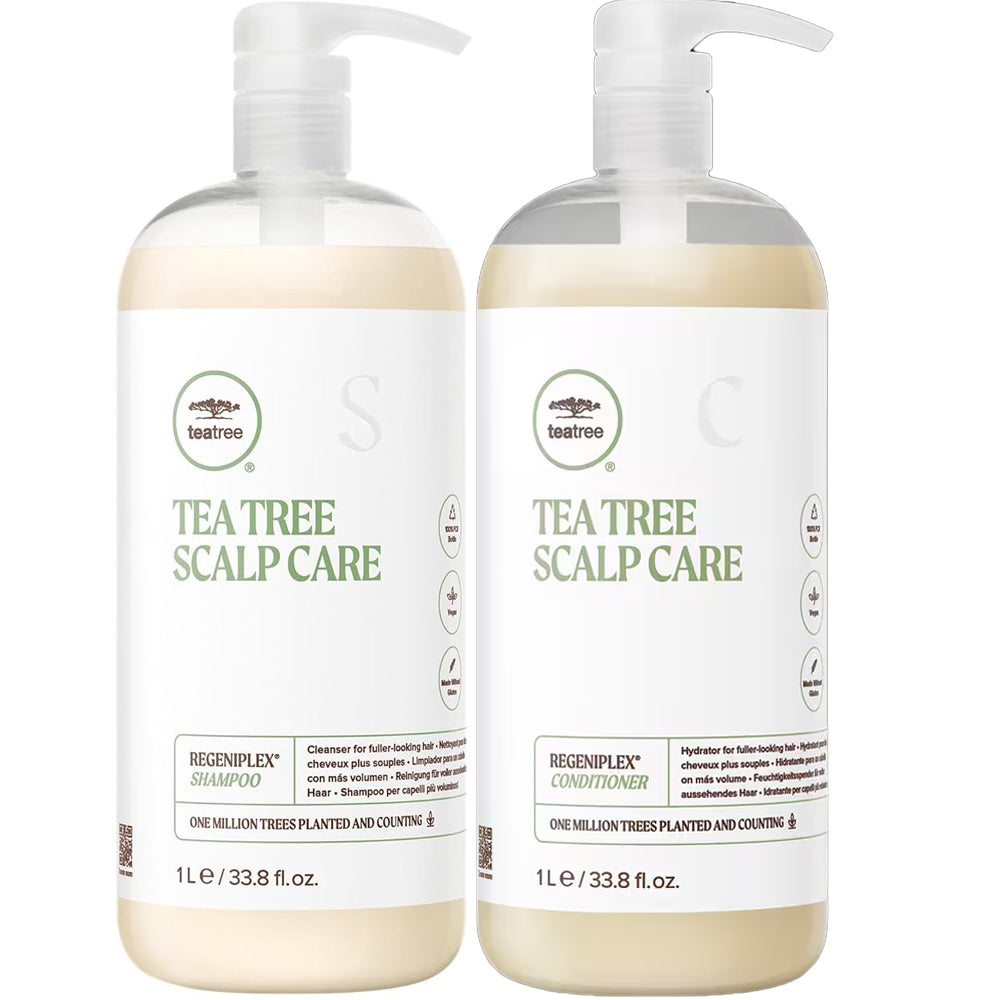 Paul Mitchell Tea Tree Scalp Care Liter Duo – Shampoo & Conditioner Set
