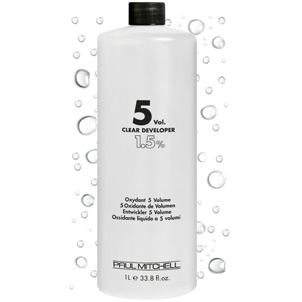 Paul Mitchell Clear Developer 33.8 fl oz 5 Volume bottle for use with The Color permanent hair dye