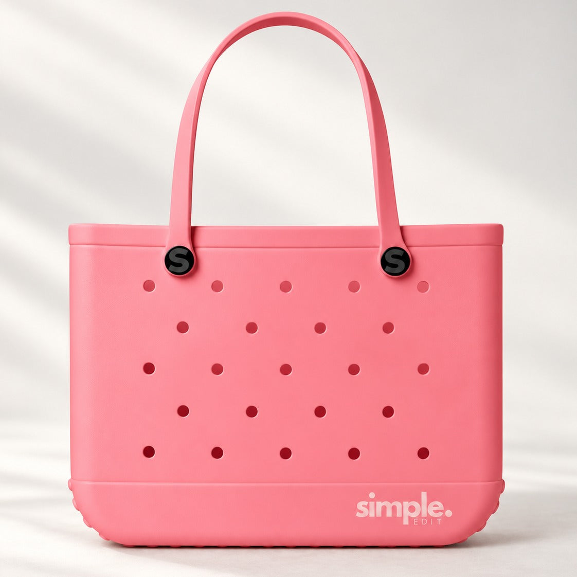 Everyday Extra Large EVA Tote in Pink Lemonade, waterproof sandproof oversized carryall, 19 x 9.4 x 14.4 in