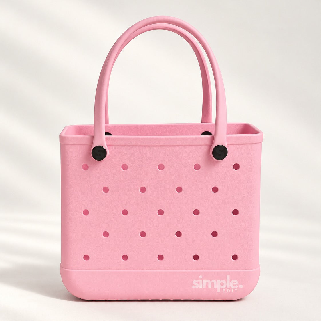 Everyday Medium EVA Tote in Blowing Bubbles baby pink, waterproof lightweight everyday tote, 15 x 5.1 x 12.2 in