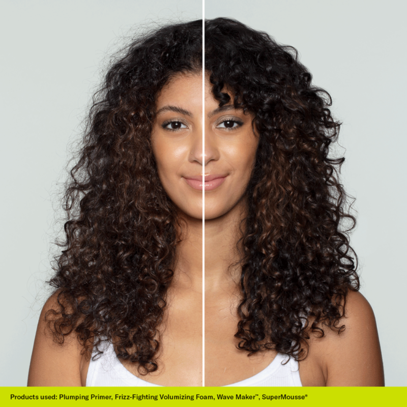Devacurl Frizz-Fighting Volumizing Foam Before and After 