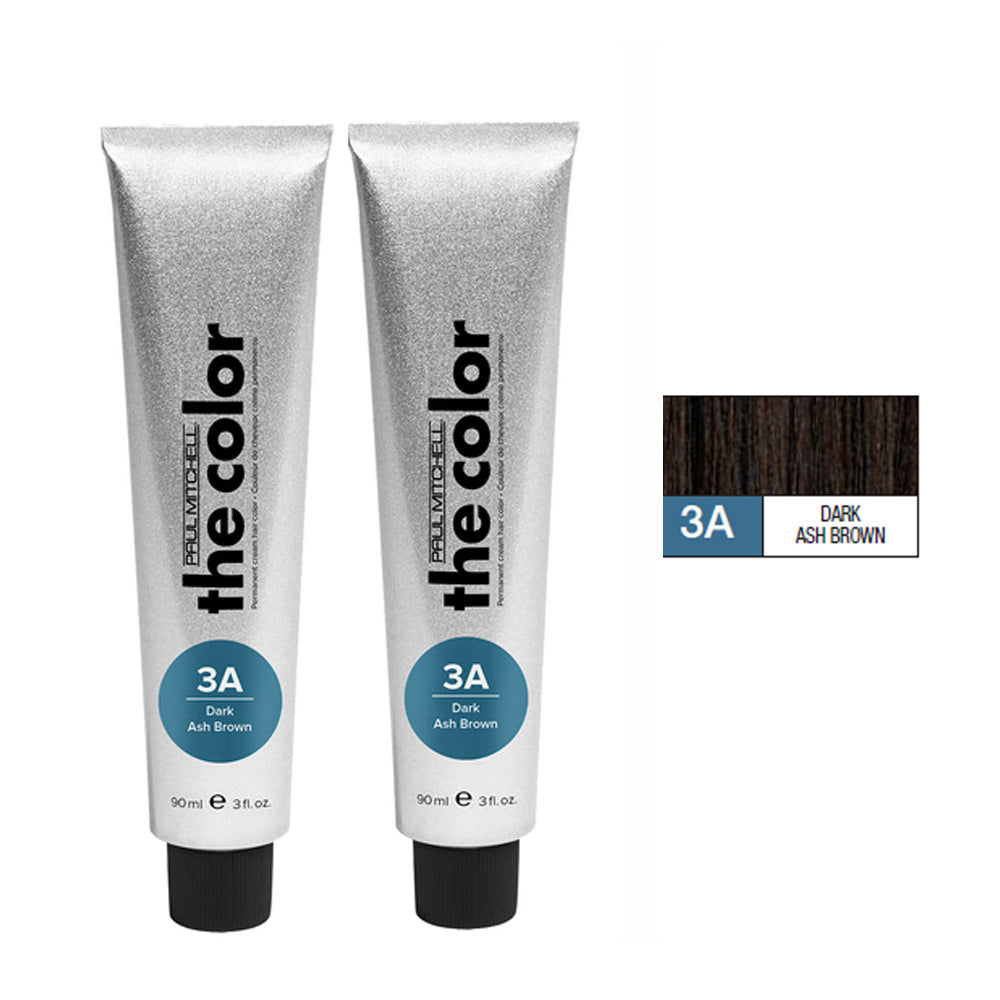 Paul Mitchell Ash Gray Blue Duo Set Permanent Hair Color Cream 3oz dark ash brown
