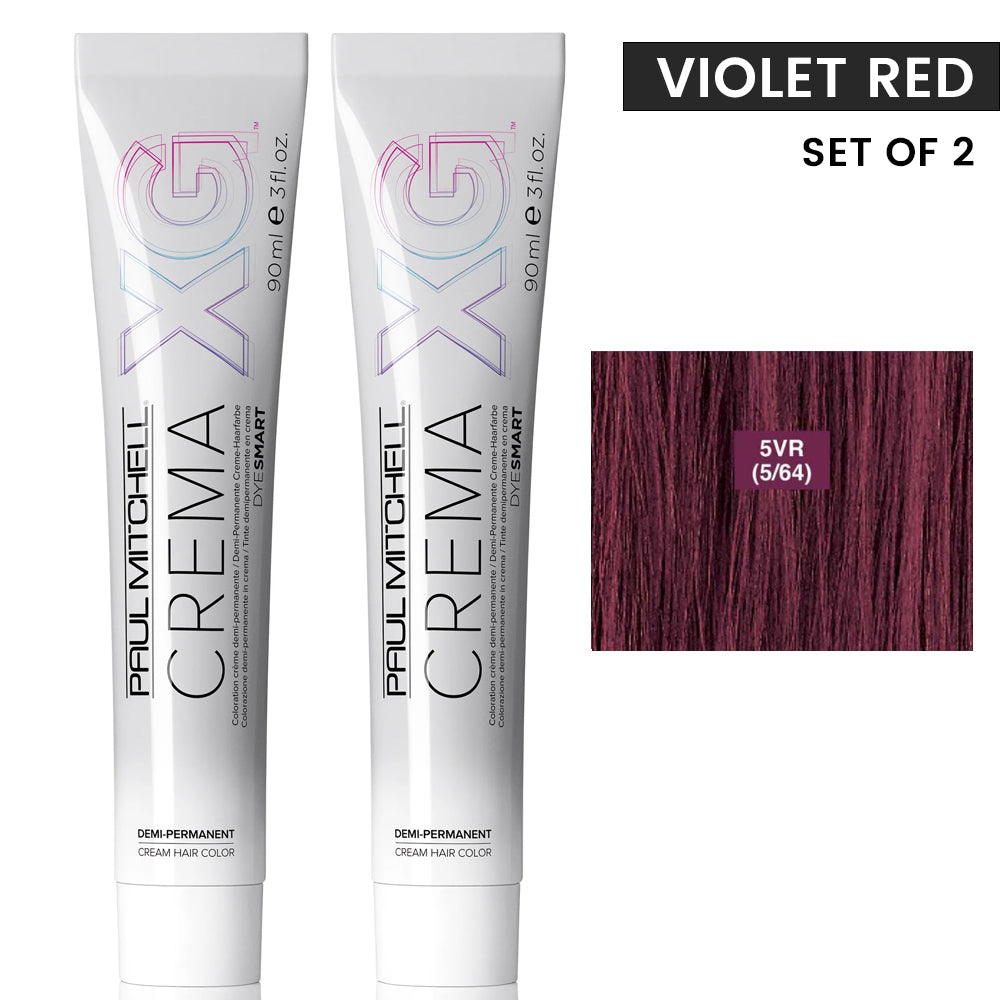 Paul Mitchell The Color XG Crema Demi-Permanent Cream Hair Color Violet Red Level Duo Set 3oz / 90ml