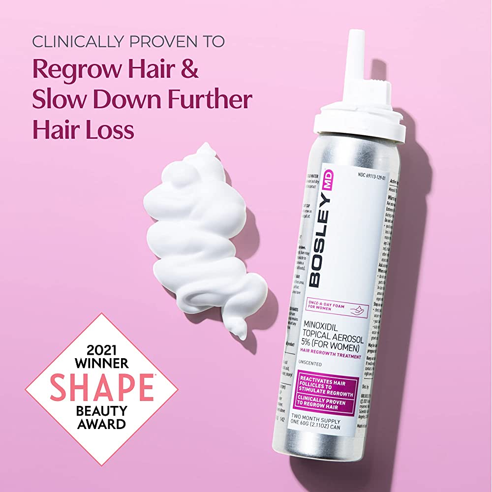 BosleyMD Minoxidil Topical Aerosol 5% Hair REgrowth Treatment