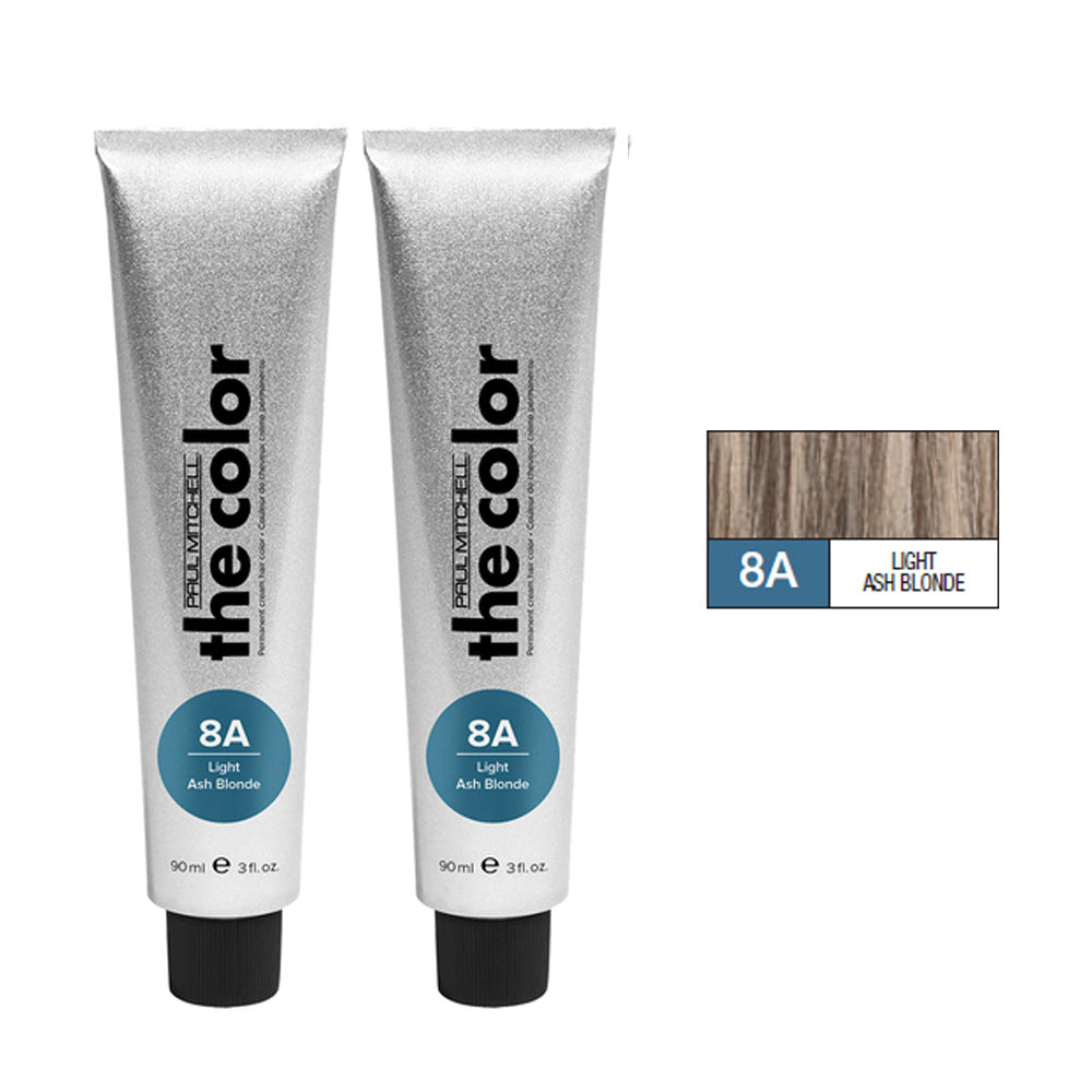 Paul Mitchell Ash Gray Blue Duo Set Permanent Hair Color Cream 3oz Light Ash Blonde