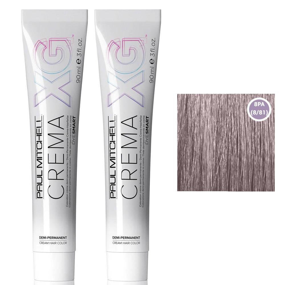 Paul Mitchell XG Crema Demi Permanent Hair Color Cream Duo 3oz Pearl Ash 8PA