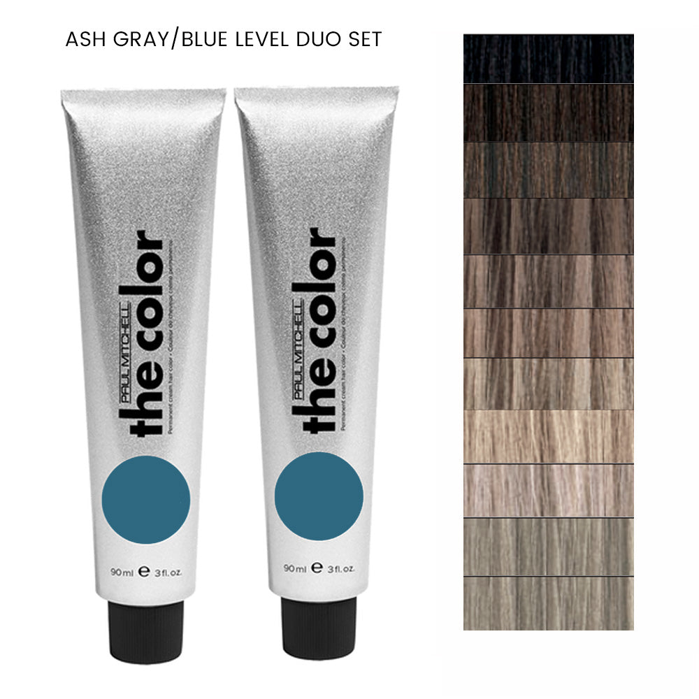 Paul Mitchell Ash Gray Blue Duo Set Permanent Hair Color Cream 3oz