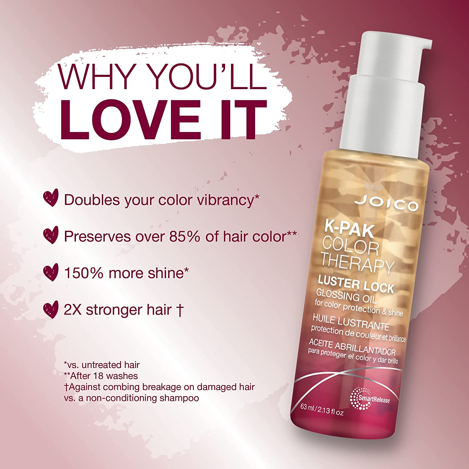 K-Pak Color therapy luster lock glossing oil benefits