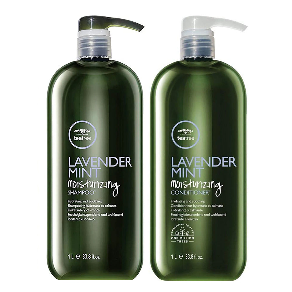 Tea Tree Lavender Mint Moisturizing Liter Duo for Dry Coarse Curly Hair