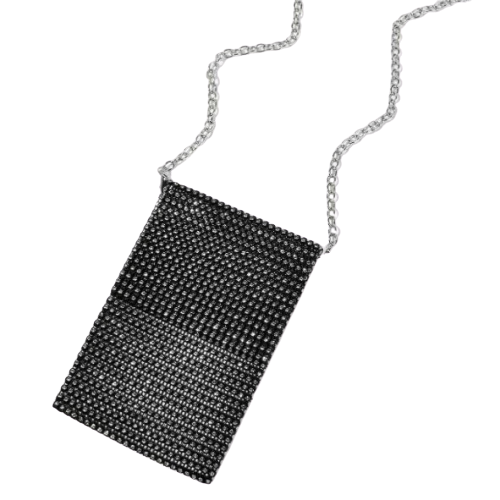 crystal mesh purse