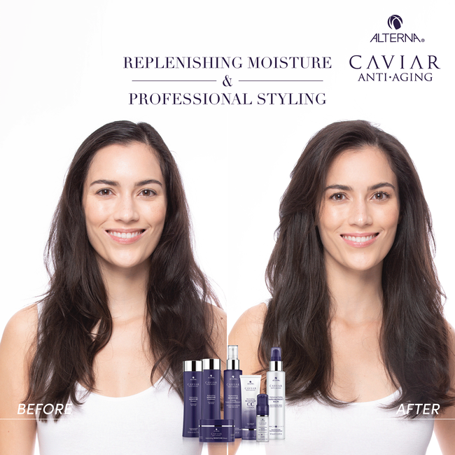 Alterna Caviar Anti-Aging Replenishing Moisture Shampoo & Conditioner Before & After