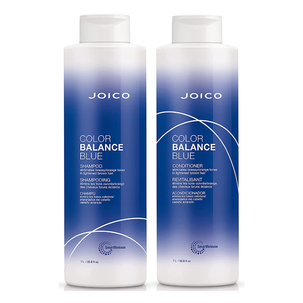 Træde tilbage Tilbageholdenhed skranke Joico Color Balance Blue Shampoo & Conditioner 33.8oz / 1000ml - Joico Hair  Products for Neutralizing Brassy/Orange Tone on Highlighted Brunettes