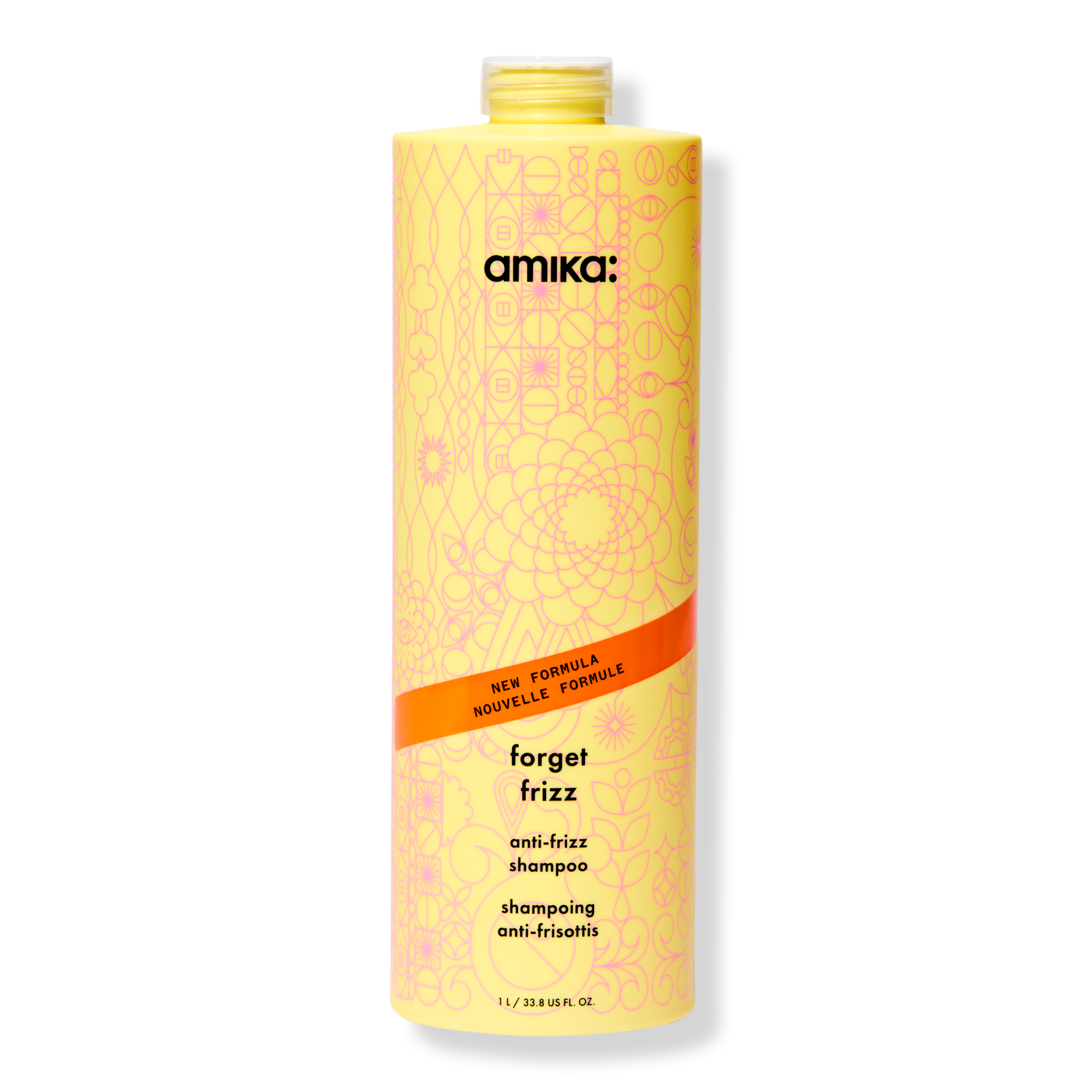 amika Forget Frizz Anti-Frizz Shampoo 33.8 oz liter bottle
