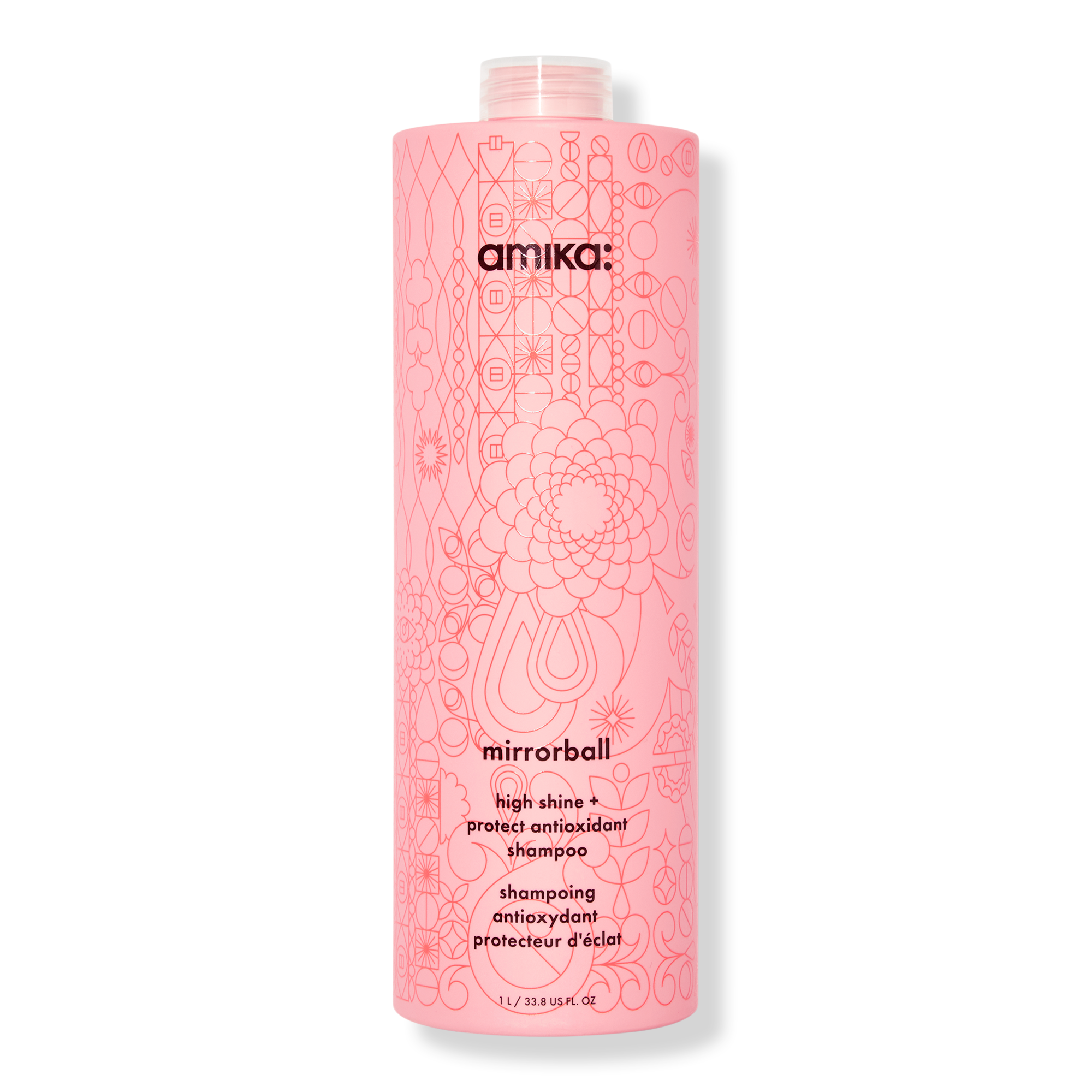 amika Mirrorball High Shine + Protect Shampoo 33.8 oz liter bottle
