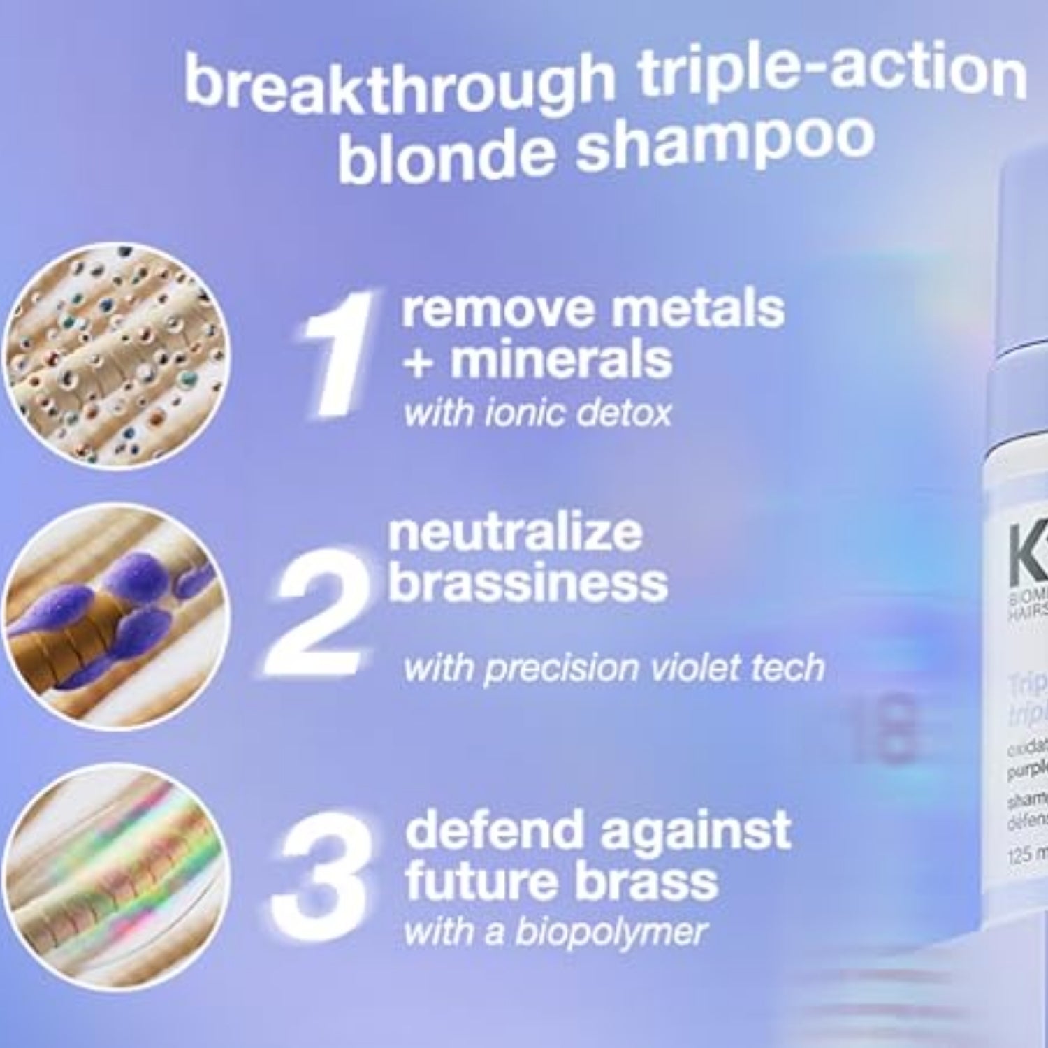 K18 TripleBright Oxidation Defense Purple Shampoo Foam triple action