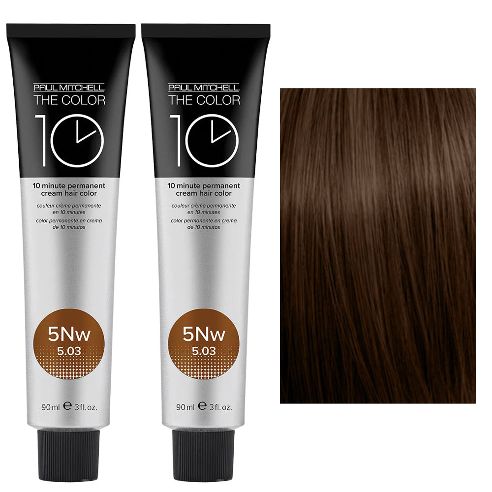 The Color 10 minutes Permanent Cream Hair Color natural warm tone  5nw duo set