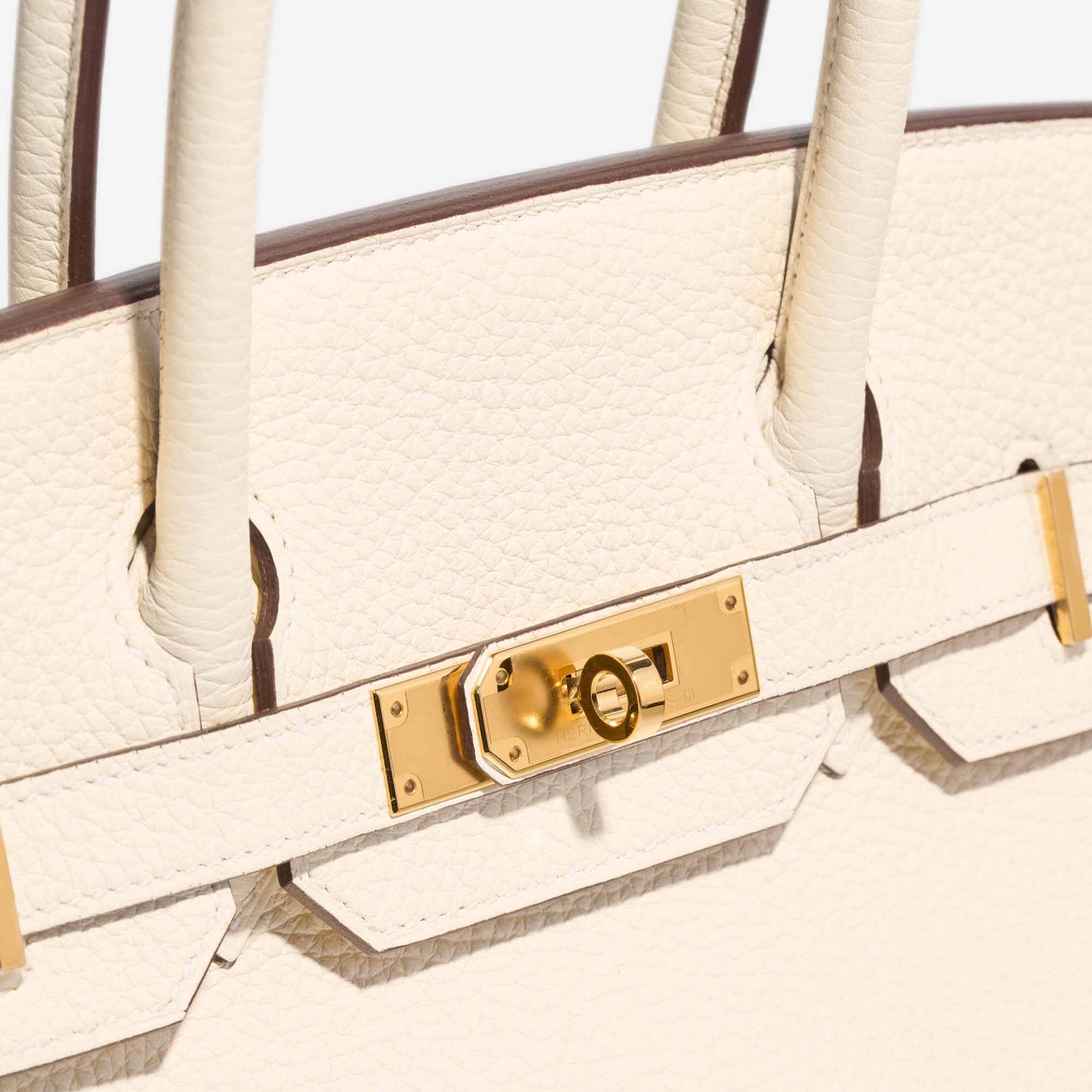 Birkin30 togo cream with gold hardware details