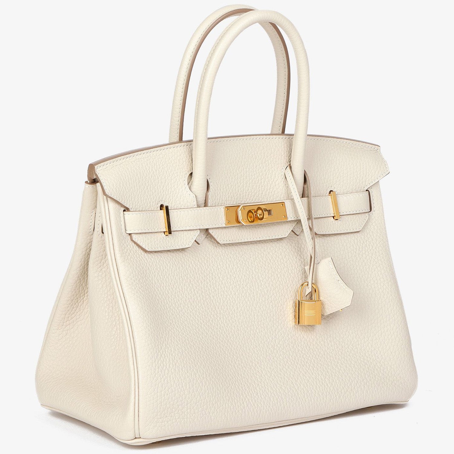 Birkin30 togo cream with gold hardware side