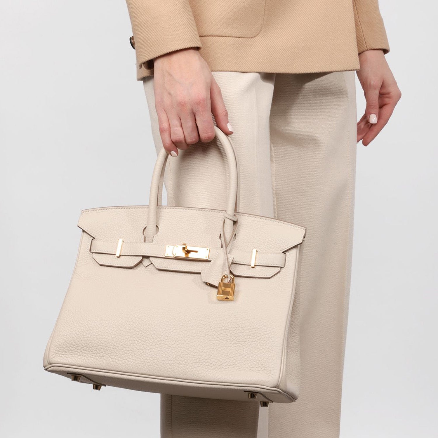 Birkin30 togo cream with gold hardware