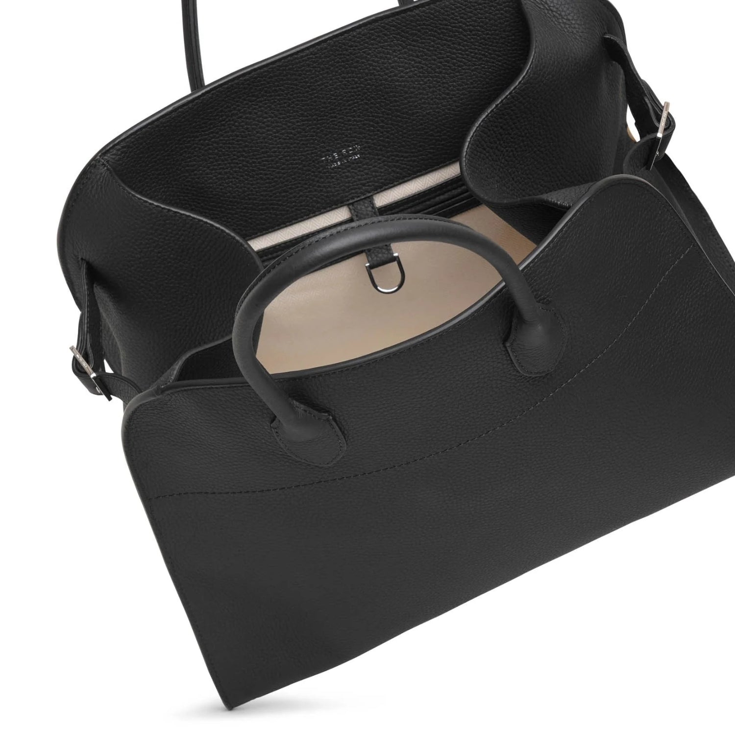 Modern Structured Grained Leather Tote Bag – Large, Mocha, Taupe or Black