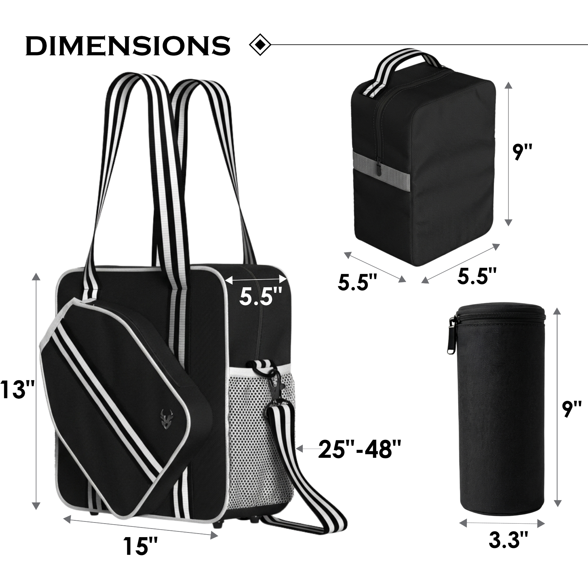 Pickleball Bag with Detachable Cooler & Fence Hooks – Durable, Functional Design
