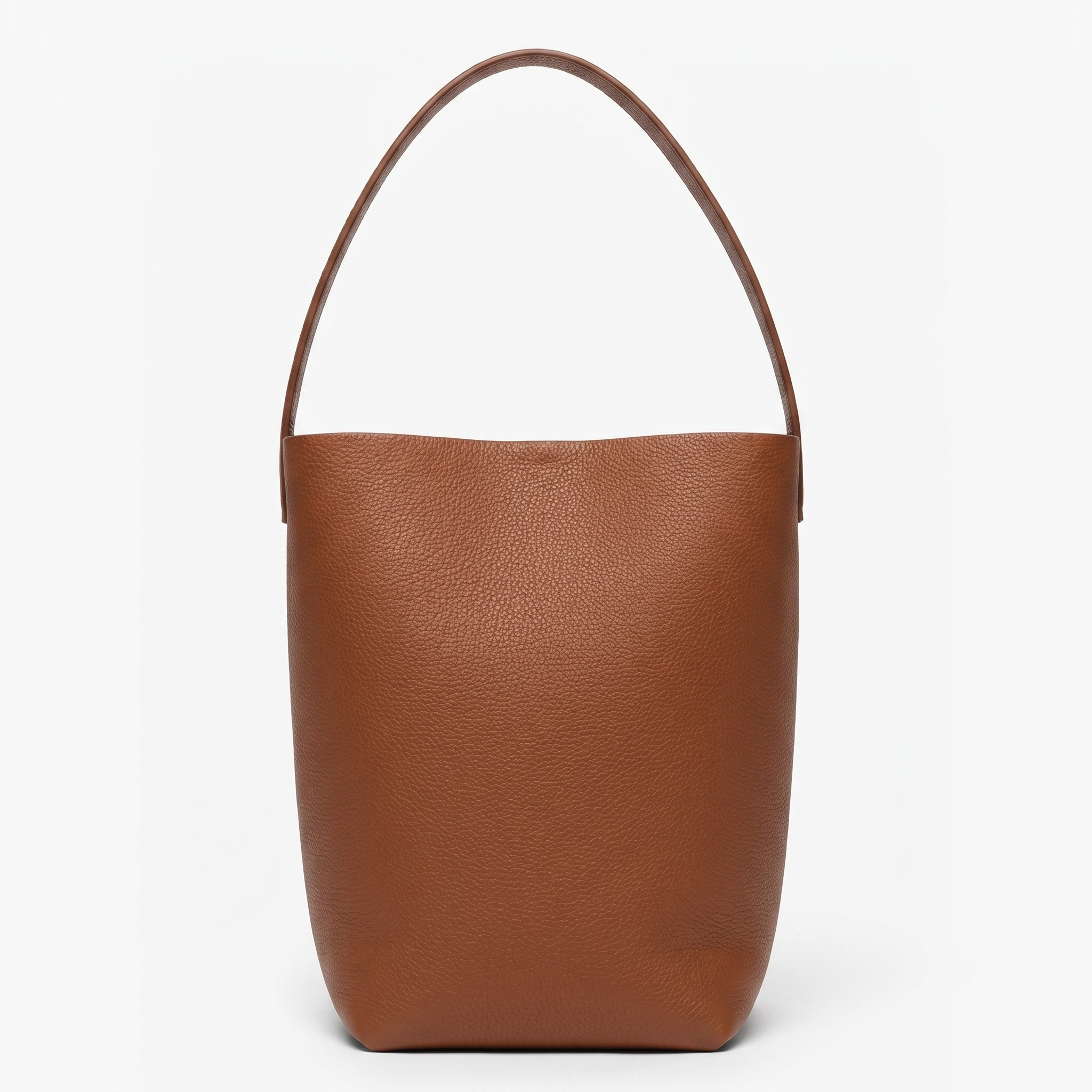 brown the N/S Park style medium vertical tote in genuine leather, showcasing its clean rectangular silhouette.