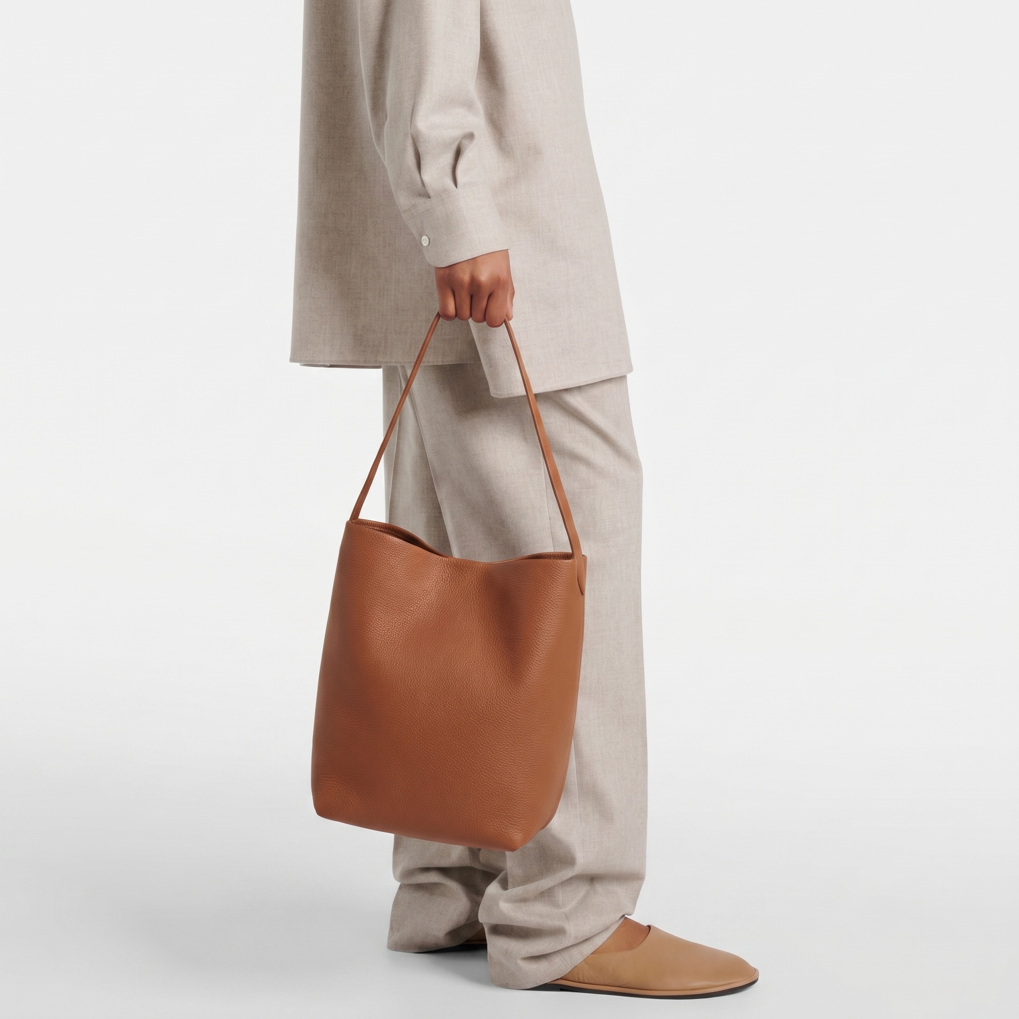 brown the N/S Park style medium vertical tote in genuine leather