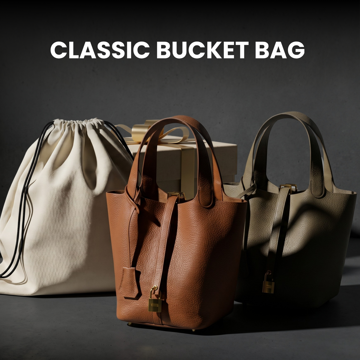 Classic Leather Bucket Bag