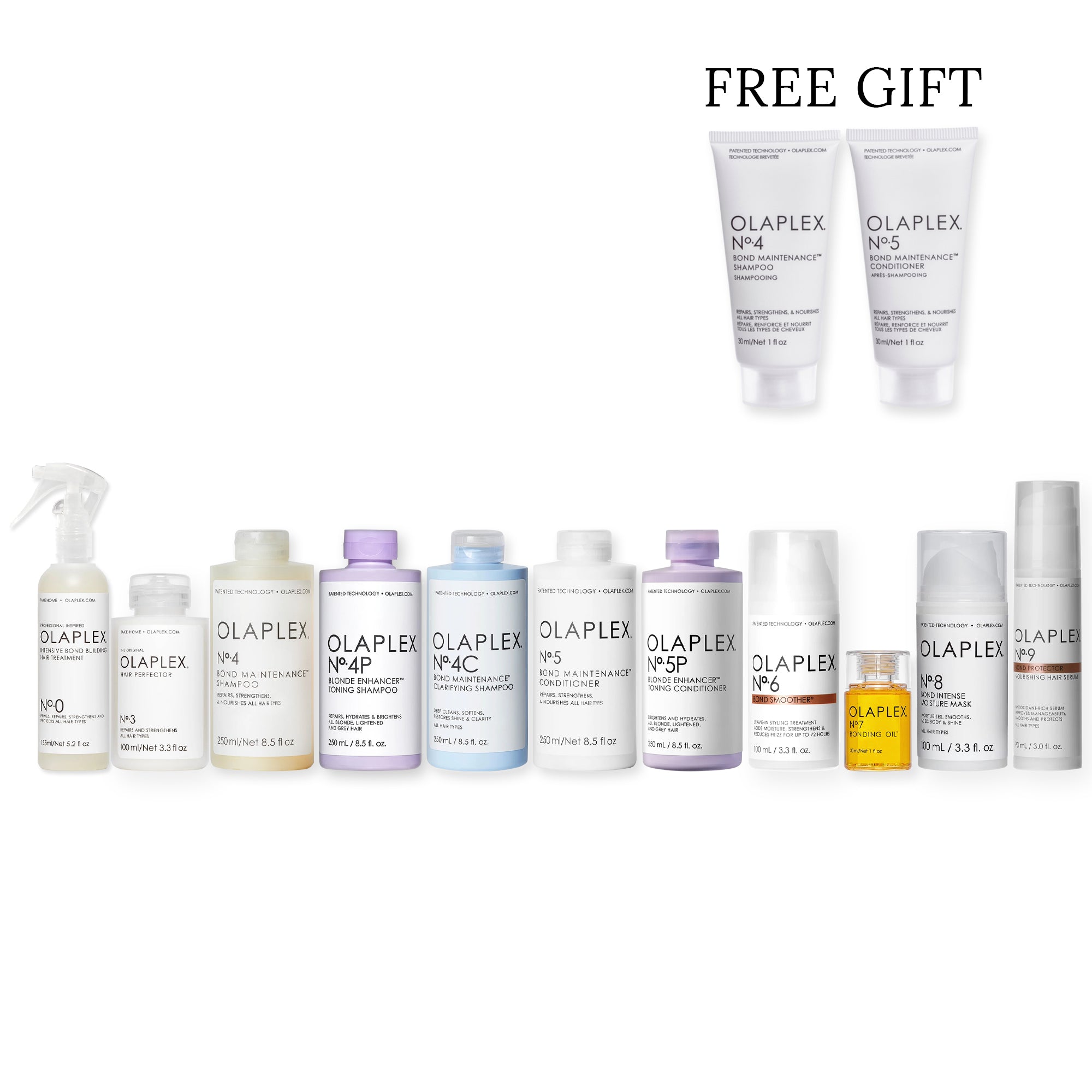 Olaplex no. 0 3 4 4p 4c 5 5p 6 7 8 9 with free gift on sale