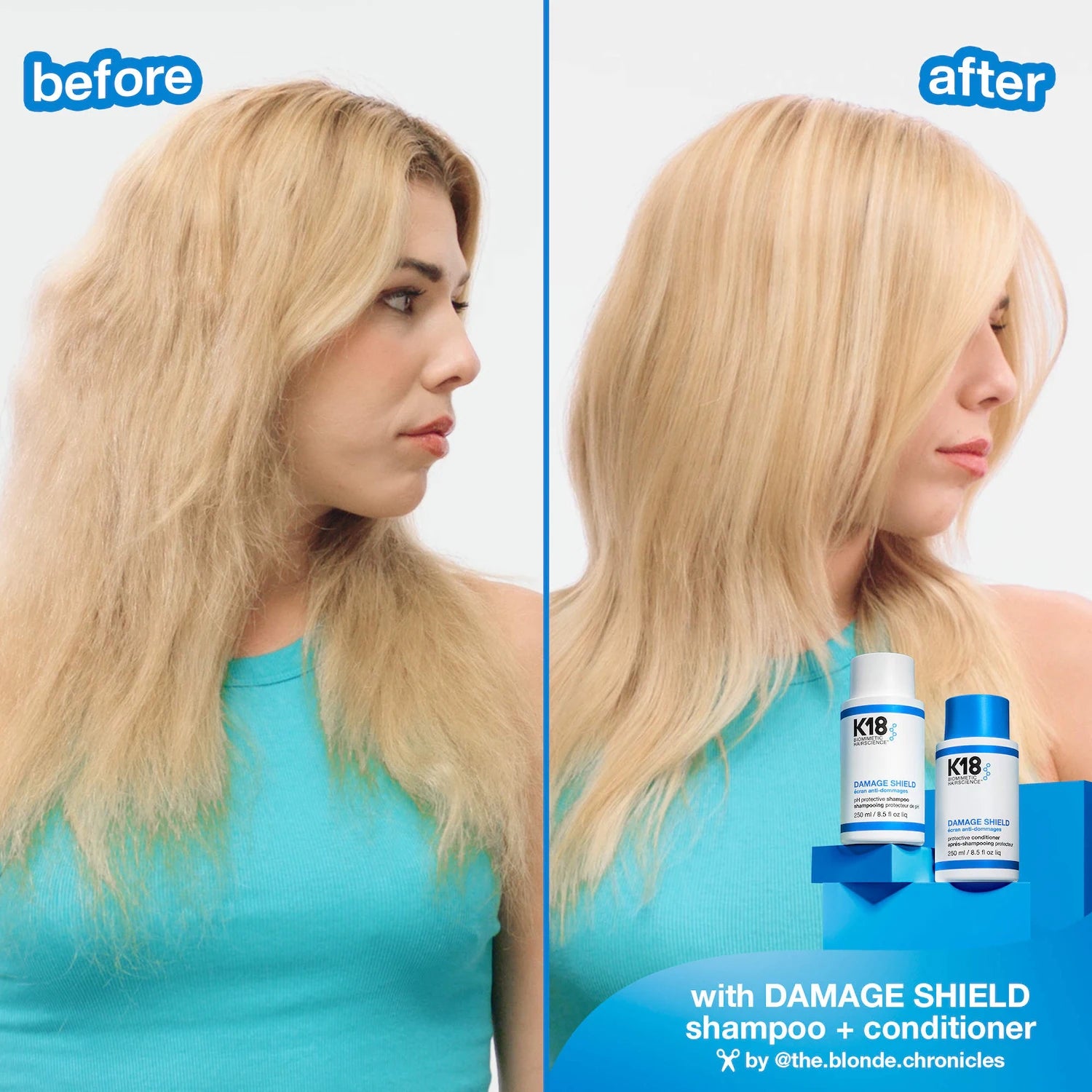 K18 DAMAGE SHIELD pH Protective Shampoo result