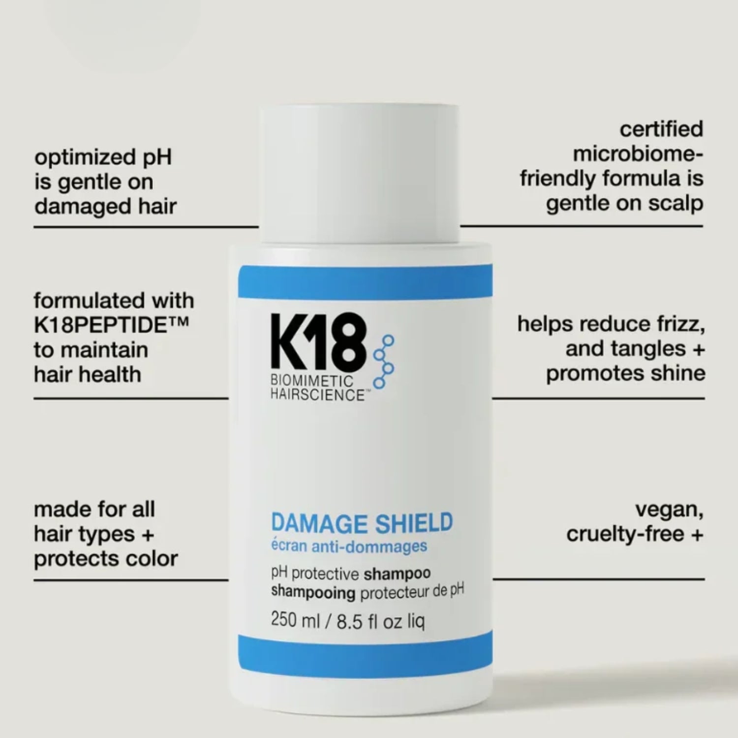 K18 DAMAGE SHIELD pH Protective Shampoo benefits