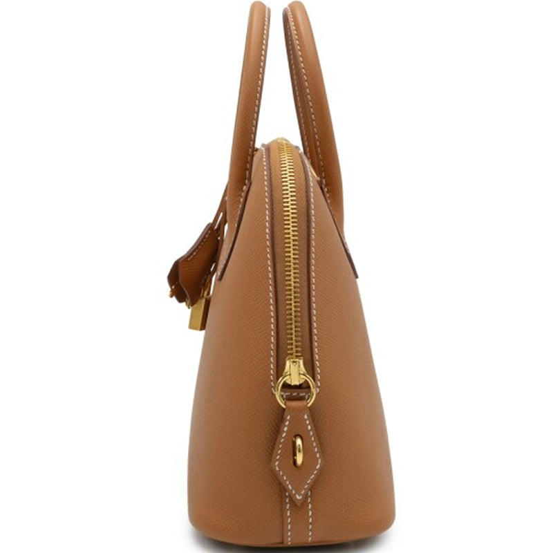 Brown Minimalist Satchel Handbag with Crossbody Strap