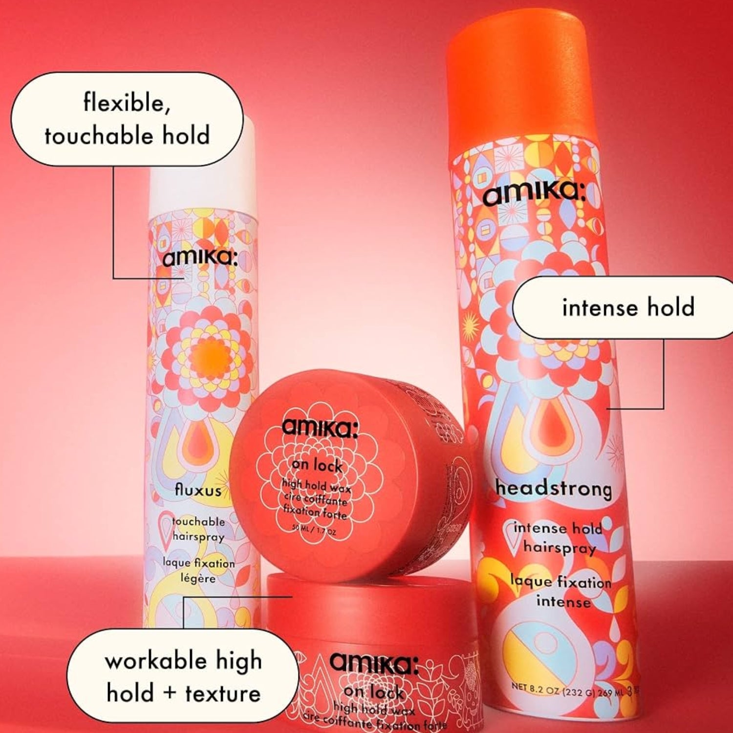 amika Headstrong Intense Hold Hairspray – Strong Hold, Flake-Free Finish