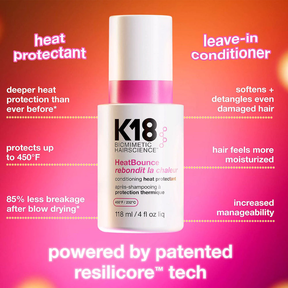 K18 HeatBounce Conditioning Heat Protectant leave in benefit